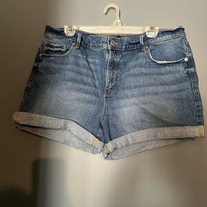 LOFT Blue Jean Shorts with Rolled Cuffs